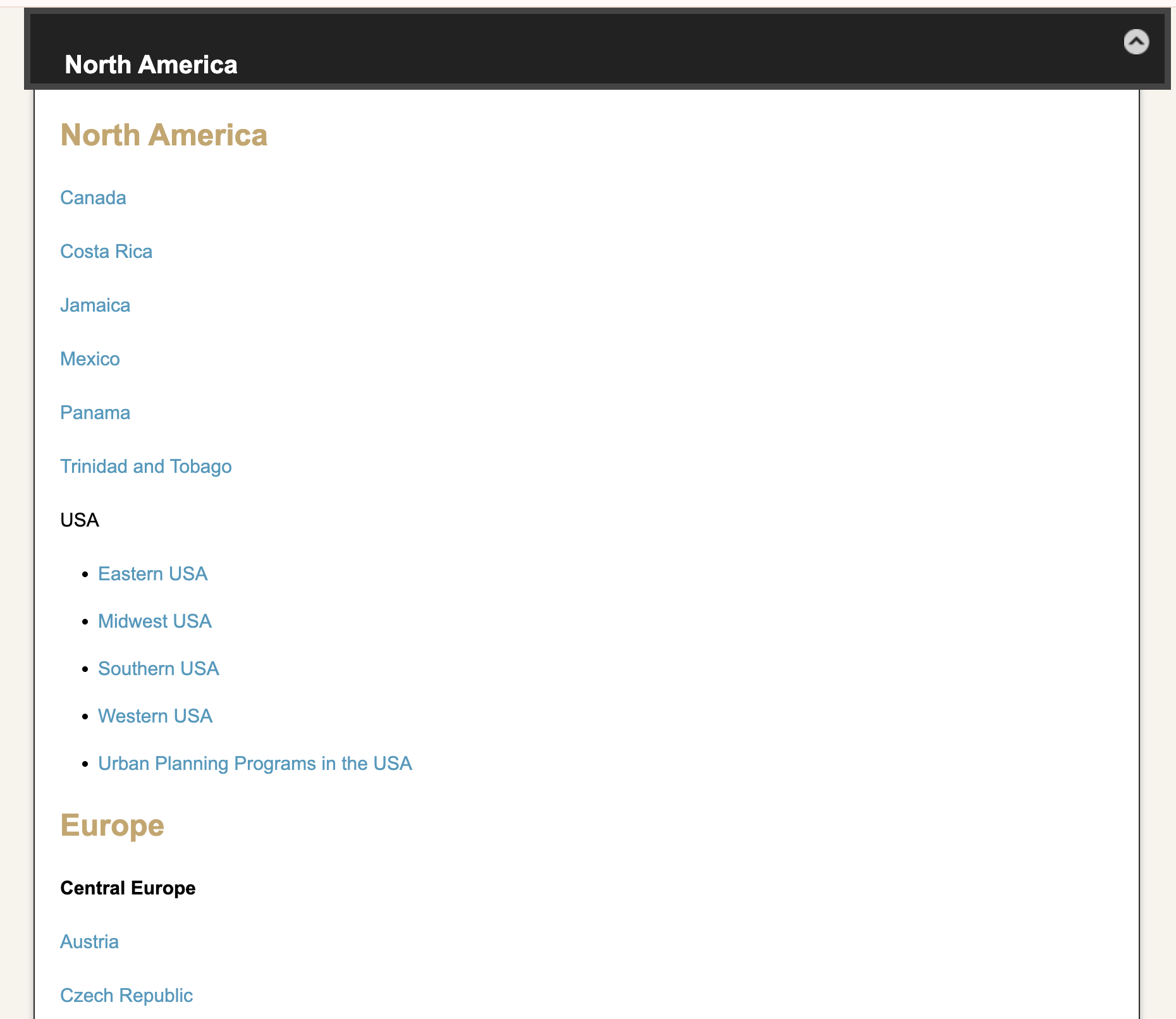 Old GISphere site: country-based navigation